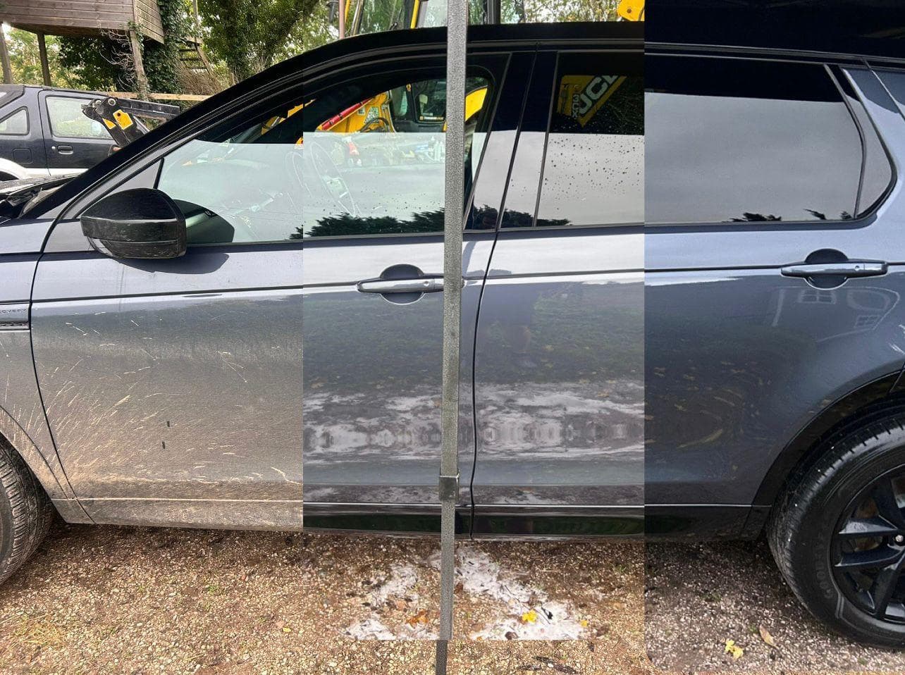 Range Rover Evoque before and after mobile valet